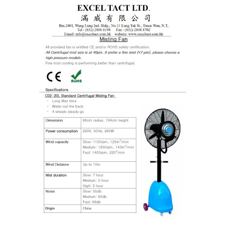 C02 Misting Fan