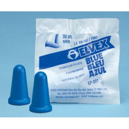 Delta Plus / Elvex Blue EP-201 Standard Foam Earplugs (NRR 32dB)