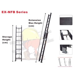Dr. Ladder EX-NFB08 / EX-NFB10 / EX-NFB12 / EX-NFB14 / EX-NFB16 Fiberglass Extension Ladder