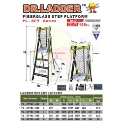Dr. Ladder PL-SFY02-008 / PL-SFY03-008 / PL-SFY04-008 / PL-SFY05-008 / PL-SFY06-008 Fiberglass Step Platform