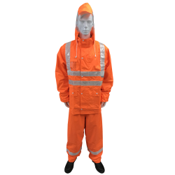 563 Rain Suit (Fluorescent Orange) with Reflective Tape