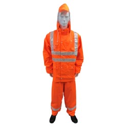 563 Rain Suit with Reflective Material (Fluorescent Orange) 