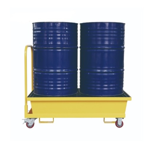 Sysbel® SPM222 Mobile Steel Spill Pallet (2 Drum) with Cart